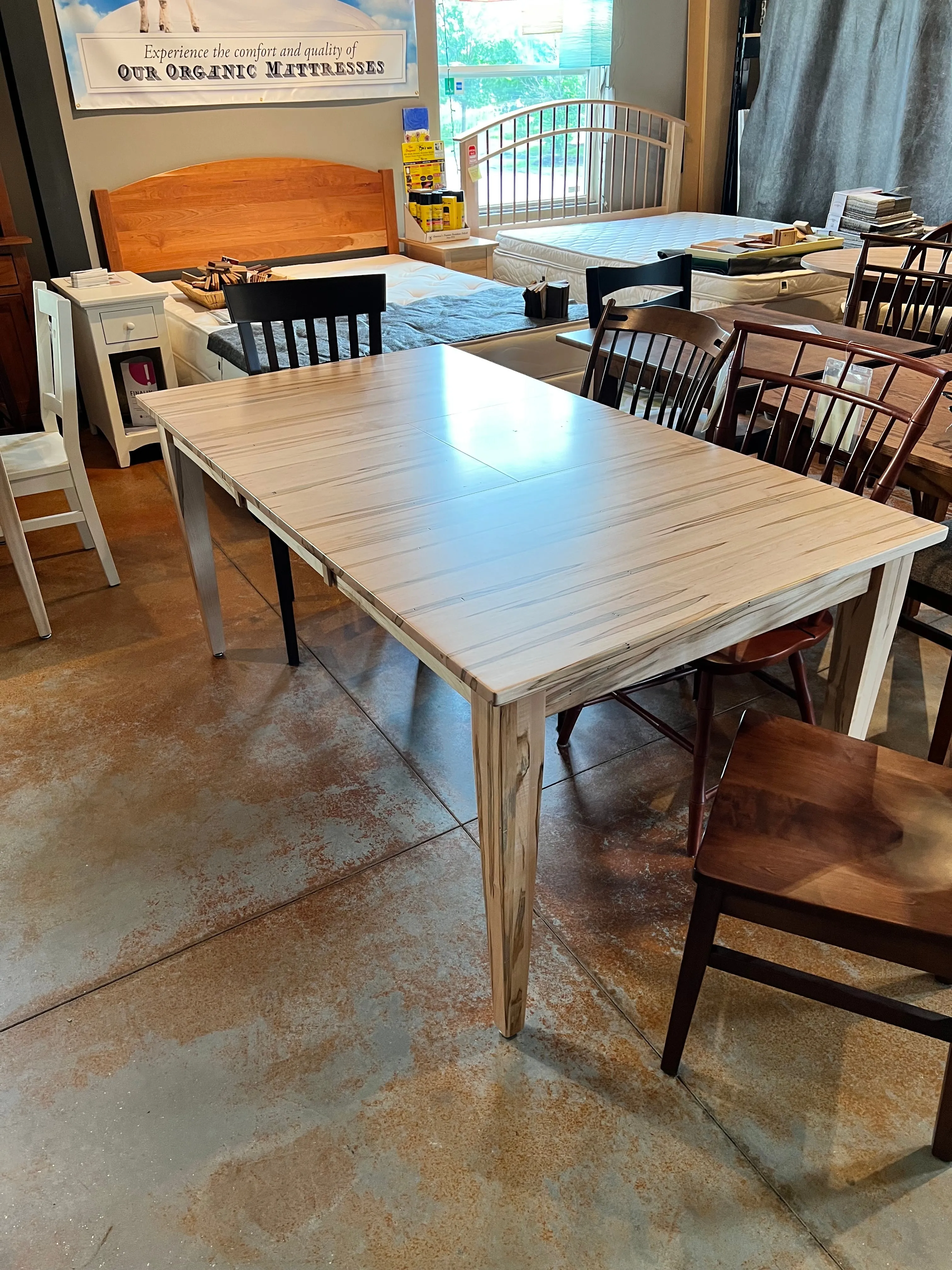 Wormy Maple Butterfly Leaf Dining Table - Showroom Models