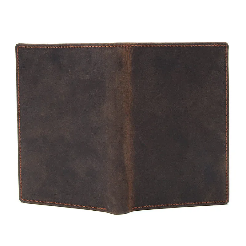 YAAGLE Men's Vintage Crazy Horse Leather Passport Card Holder YG8436