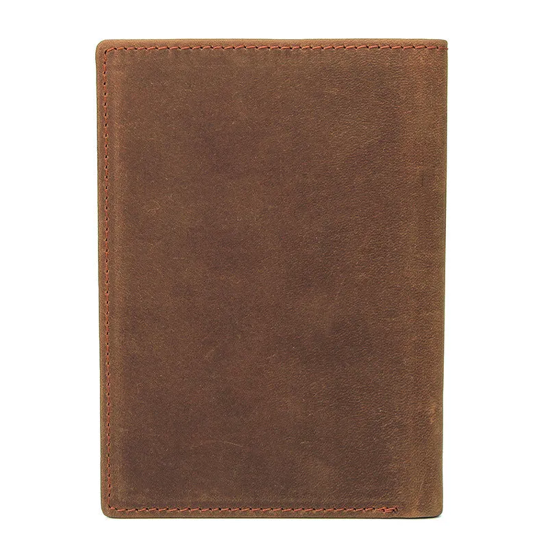 YAAGLE Men's Vintage Crazy Horse Leather Passport Card Holder YG8436
