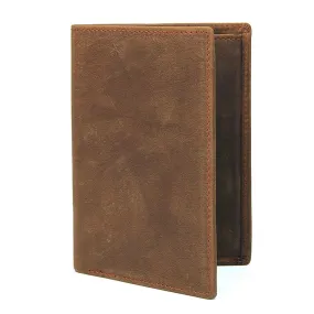 YAAGLE Men's Vintage Crazy Horse Leather Passport Card Holder YG8436