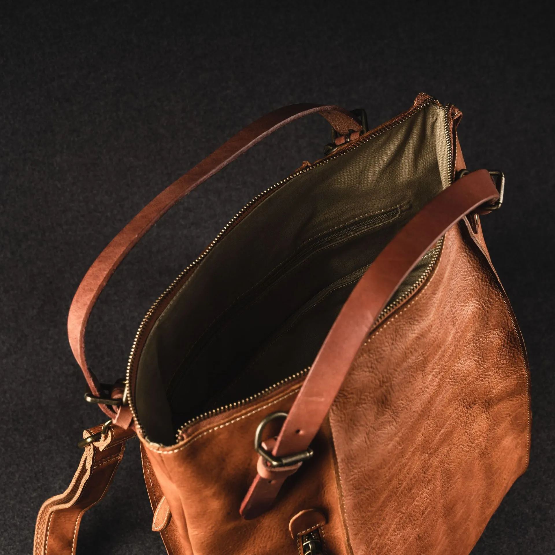 YAAGLE Multi-functional Real Leather Large Size Travel Sling Backpack Tote YG256